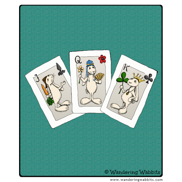 Wandering wabbits card deck, court cards